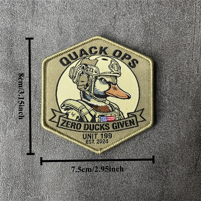 QUACK OPS parche táctico de tela con velcro, insignia moral