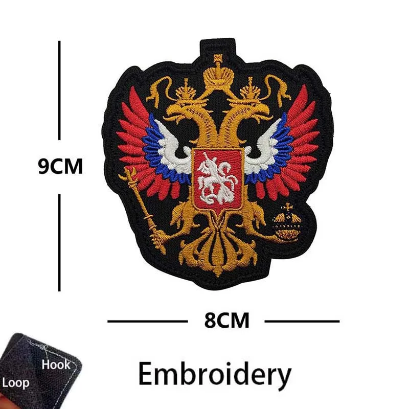 Parche táctico emblema águila rusa bordado reflectante para ropa - imagen 4
