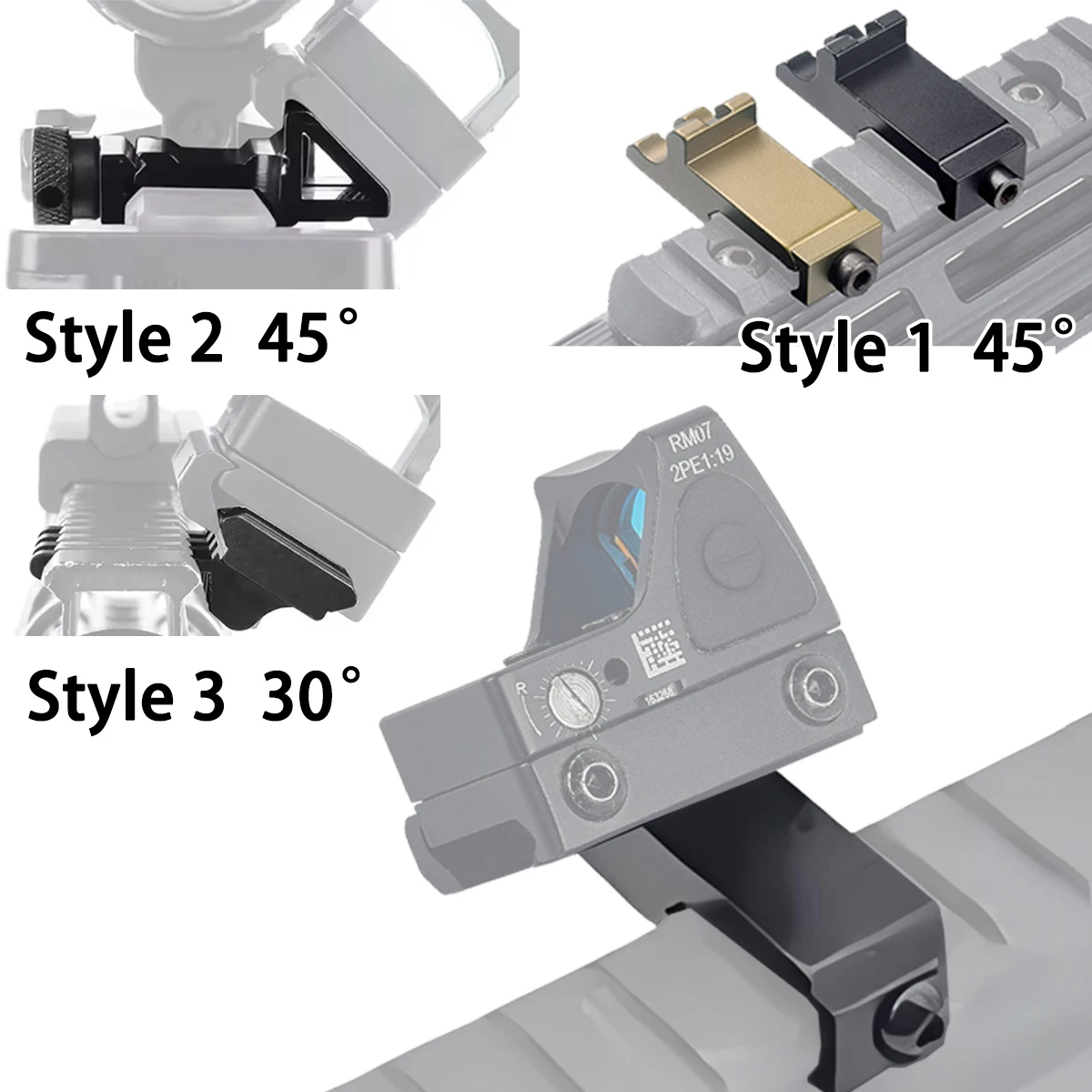 Montura offset riel Picatinny Táctico RM para punto rojo AR15 - imagen 3