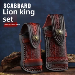 Funda táctica para cuchillo en piel de vaca tallada exterior