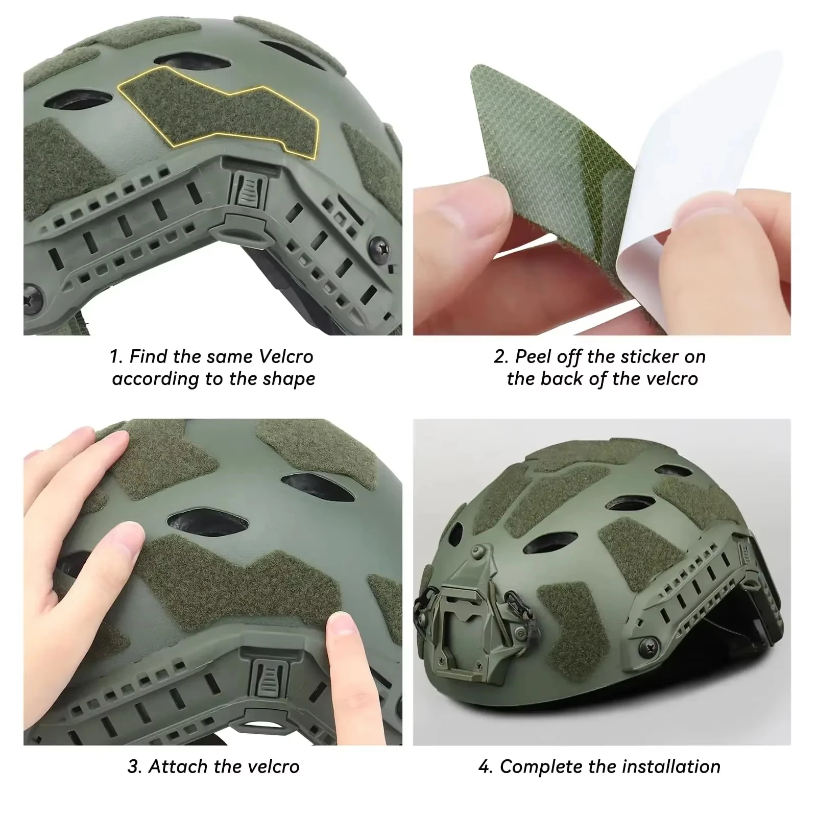 Gestores cables Velcro acolchados para casco táctico rápido MOLLE - imagen 5