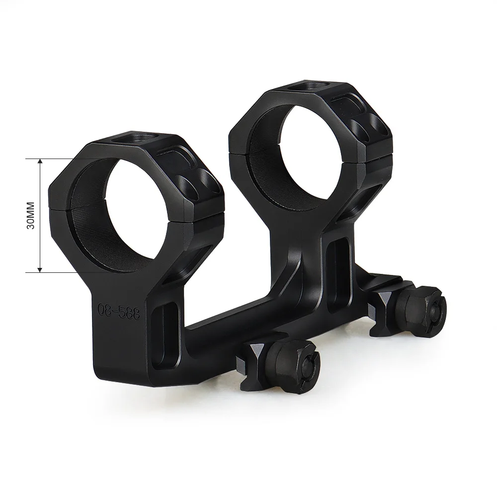 Vista frontal del anillo doble de 30mm PPT para visores tácticos