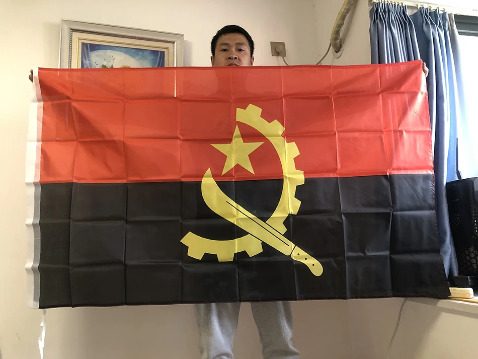 Bandera nacional de Angola 90x150cm colgante en poliéster