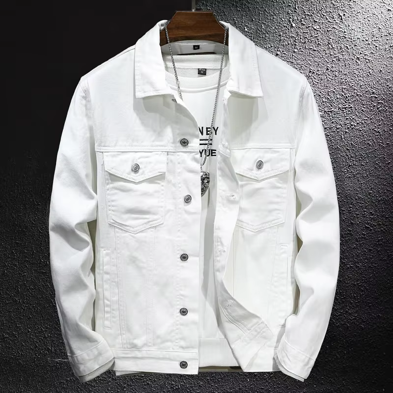 Chaqueta vaquera hombre clásica vintage verde militar urbana informal - imagen 2