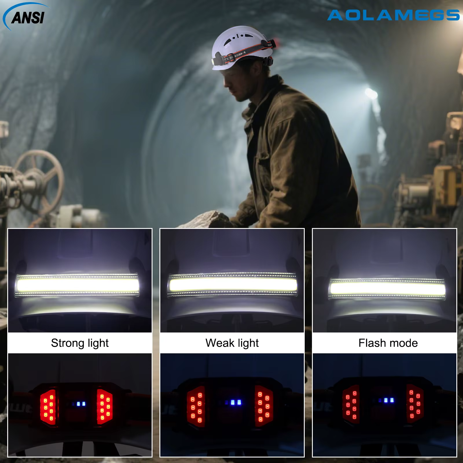 Faro frontal LED montado sobre el casco