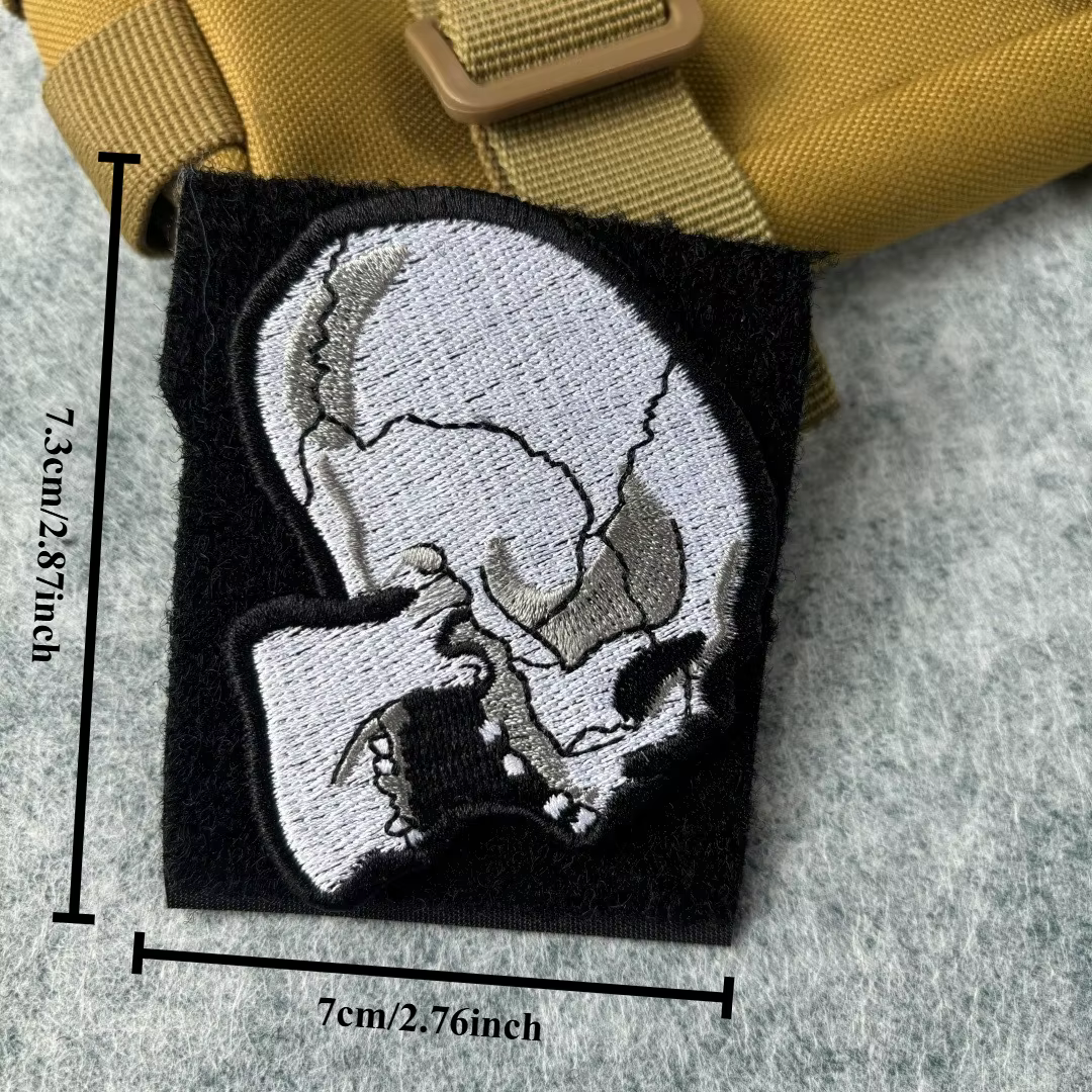 Parche bordado calavera militar – Velcro MOLLE compatible