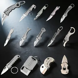 Cuchillo Plegable Titanio Táctico – Mini Llavero Portátil para Camping y Exterior