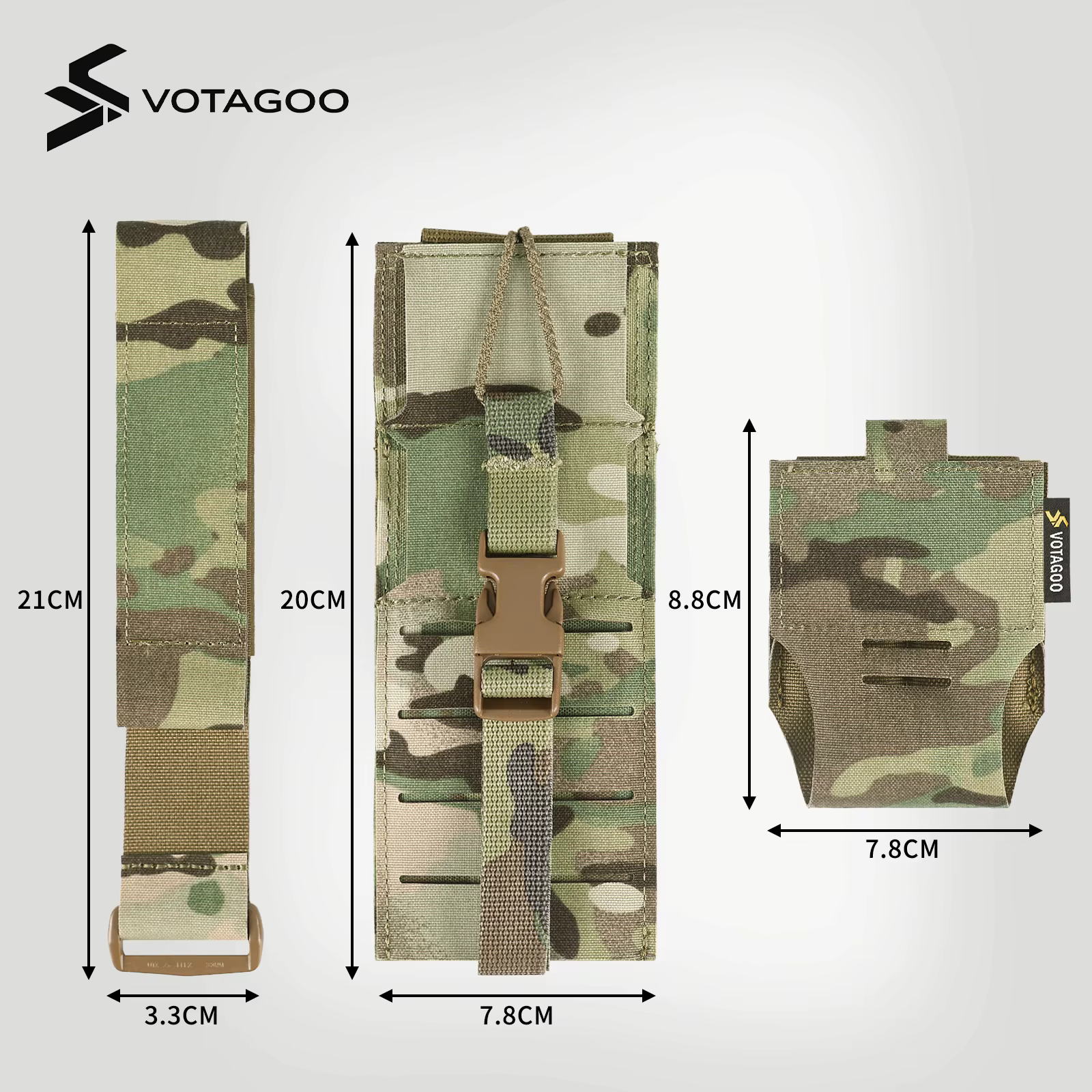 Funda táctica para radio VOTAGOO MOLLE corte láser multiformato - imagen 2