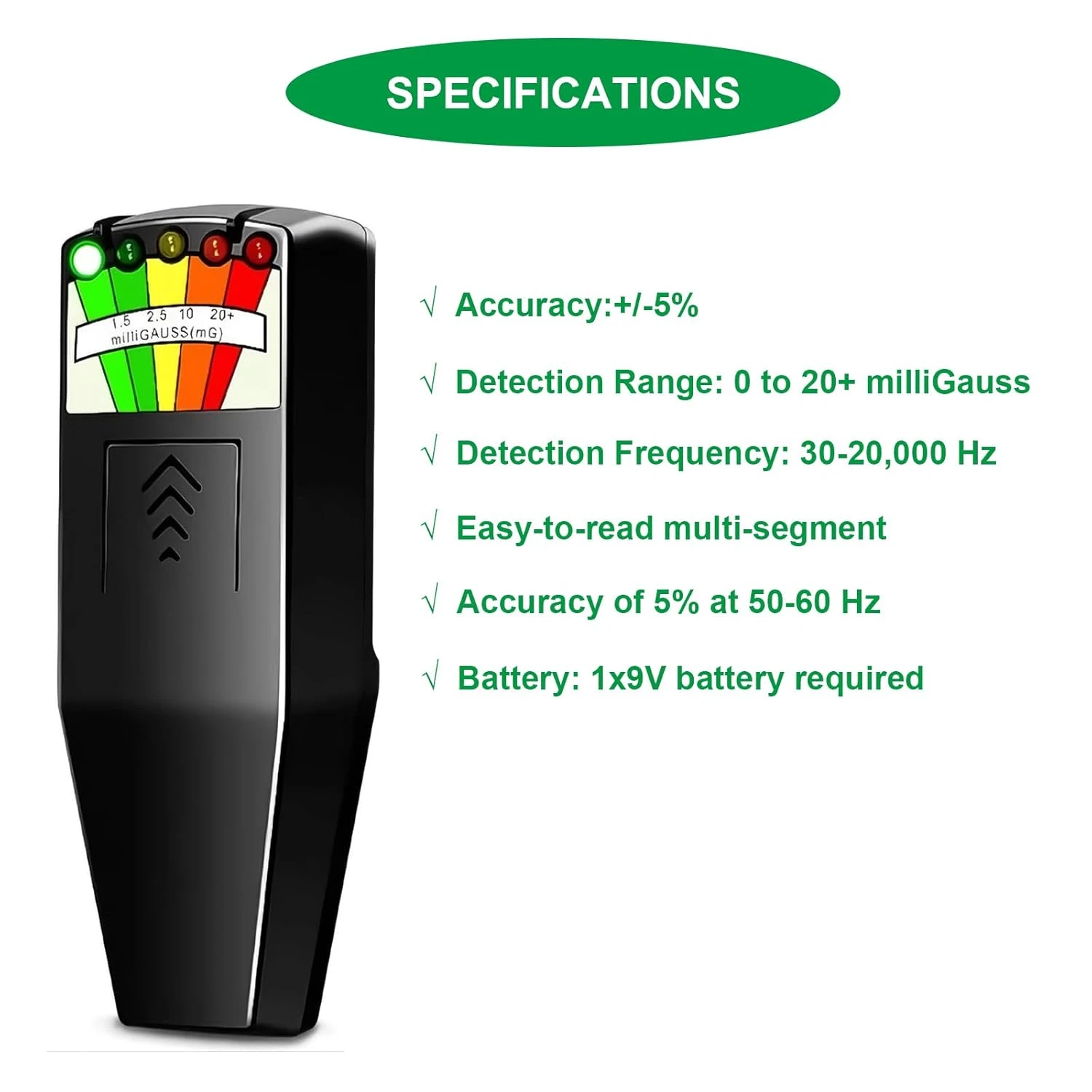 Detector EMF portátil K2 con luz LED multicolor para pruebas - imagen 2