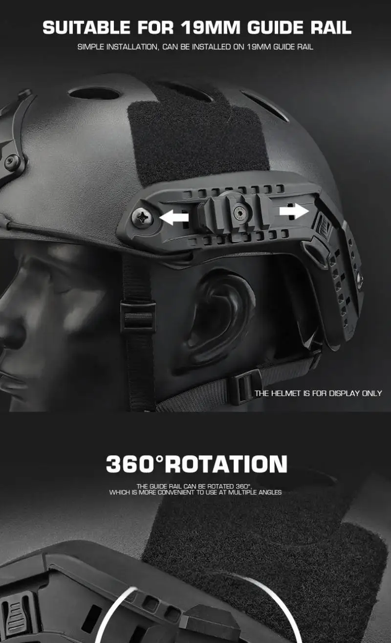 Compatibilidad del riel ARC con accesorios de casco