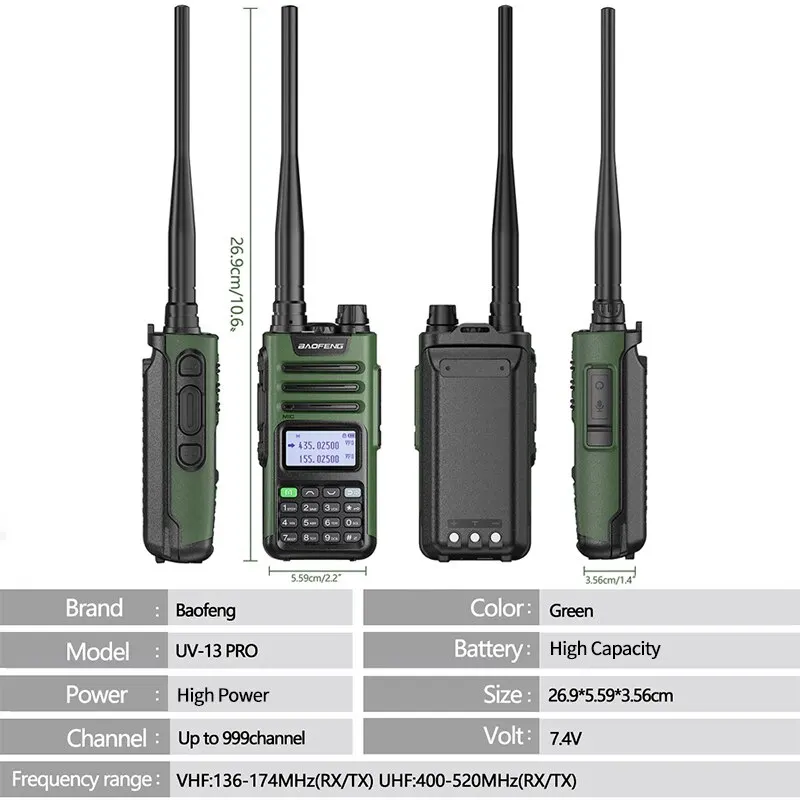 Baofeng UV-13 PRO Walkie Talkie Banda Dual USB-C Radioaficionados - imagen 5