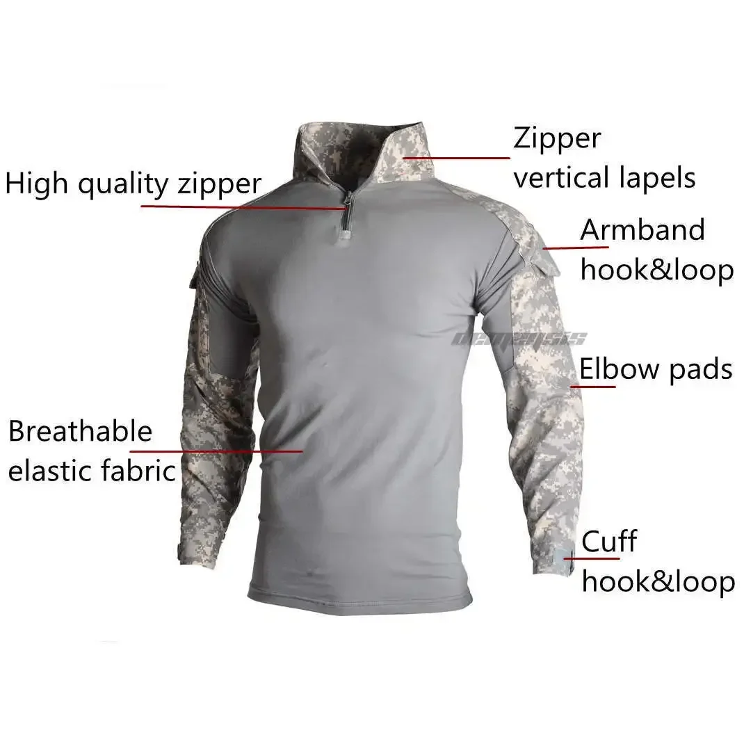 Uniforme táctico Paintball Airsoft camuflaje – camisa pantalón Cargo - imagen 4