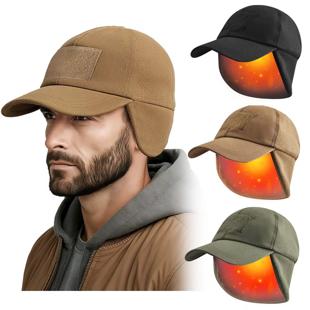 Gorro táctico de lana térmica con orejeras para invierno cálido - imagen 4