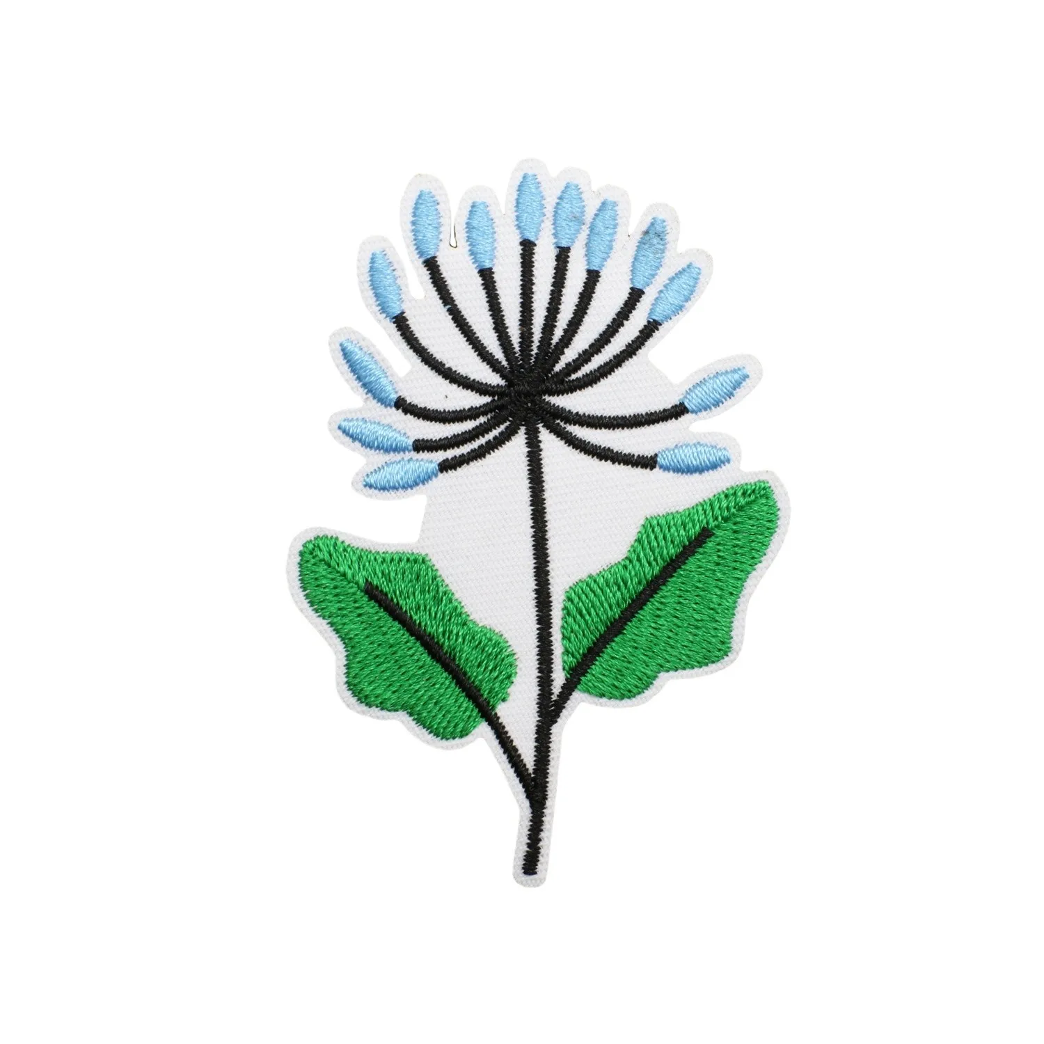 Parche bordado para planchar abeja y mariposa con flores verdes - imagen 3