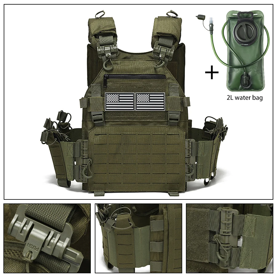 Chaleco de caza camuflaje con sistema MOLLE y Magic Sticky - imagen 2