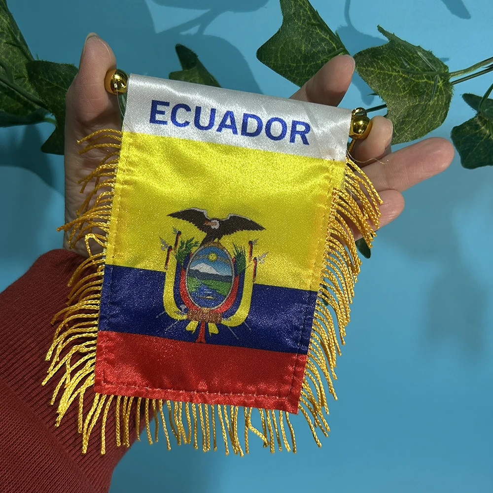 Bandera Ecuador para coche y mochila, poliéster doble cara - imagen 5