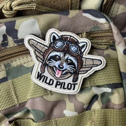 Parche bordado táctico Mapache WILD PILOT con velcro