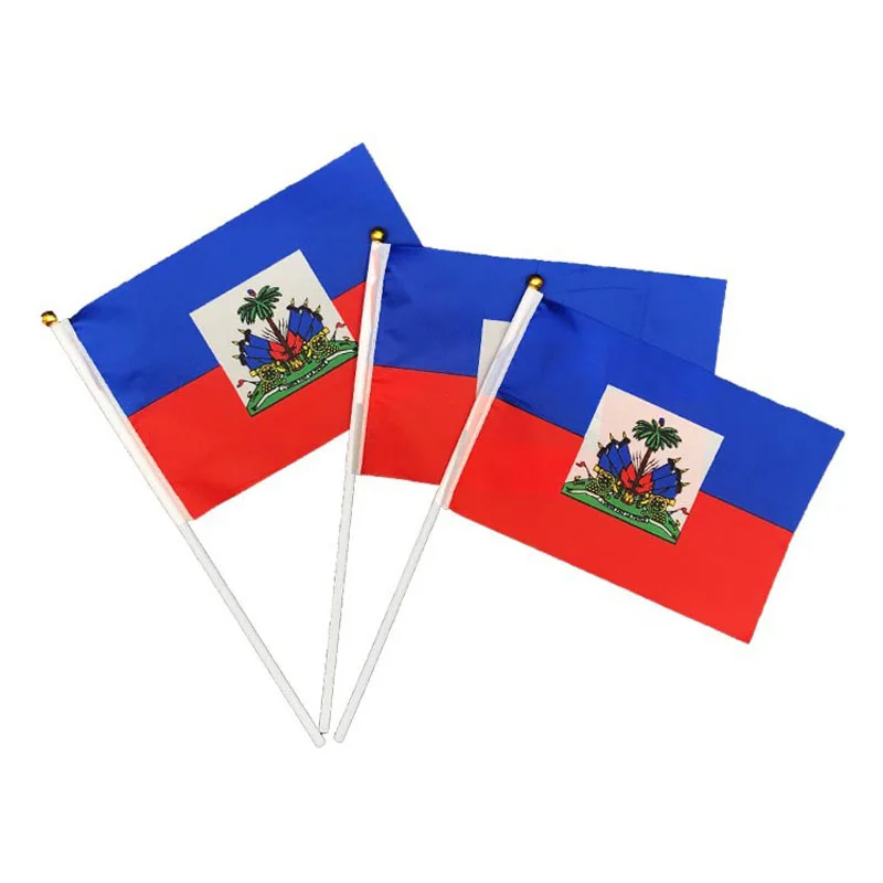 Bandera de Haití ondulada hecha a mano - imagen 4