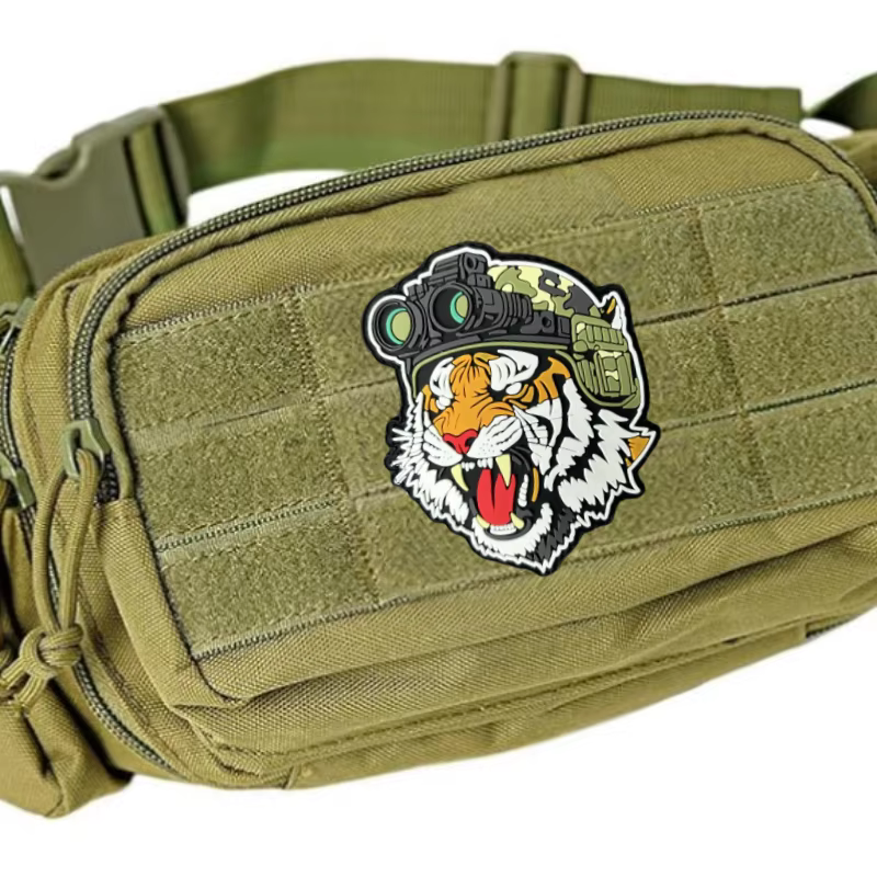 Parche táctico PVC visión nocturna tigre con velcro para chaleco - imagen 5