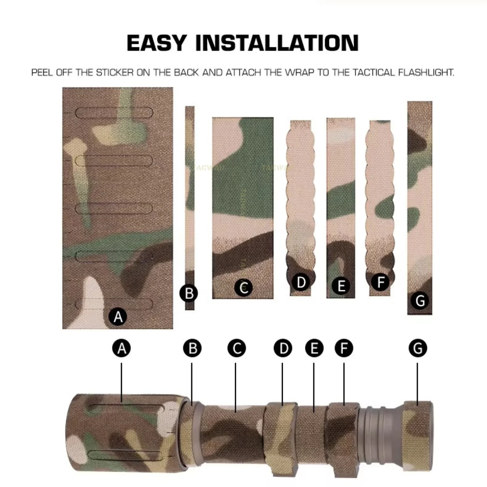 Pegatinas de camuflaje táctico Scout Light para linterna Airsoft - imagen 2