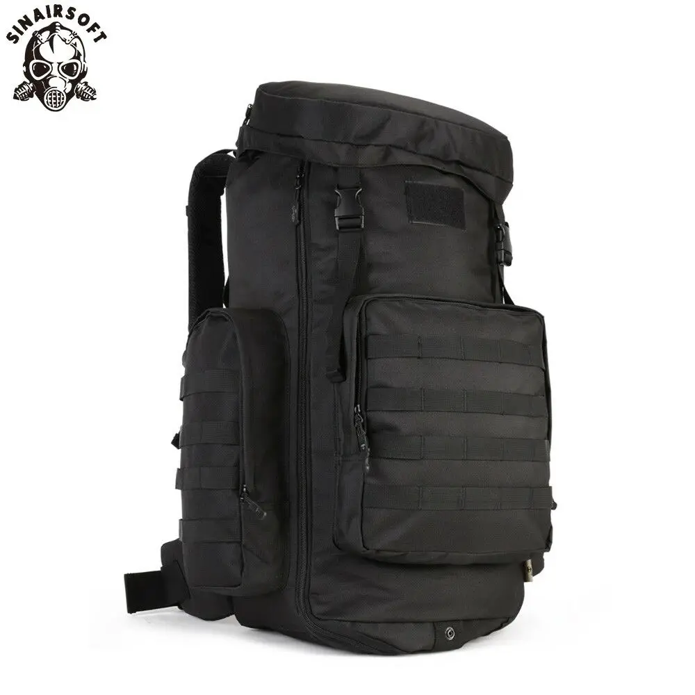 Vista frontal de la mochila táctica SINAIRSOFT en verde oliva