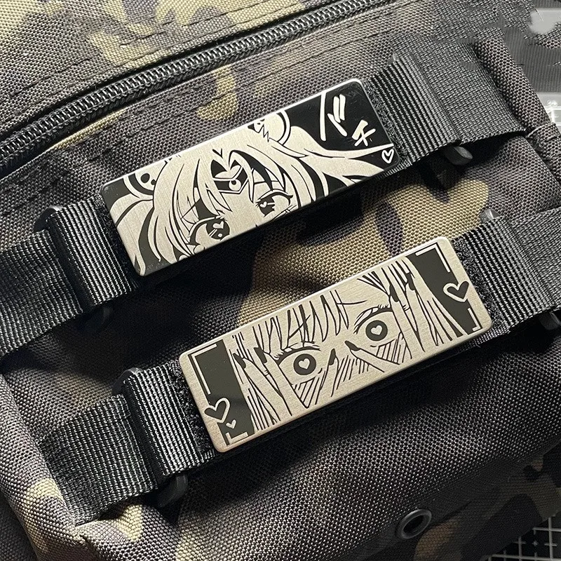 Parche táctico anime rostro tímido ojos - ropa y bolsos con gancho - imagen 3