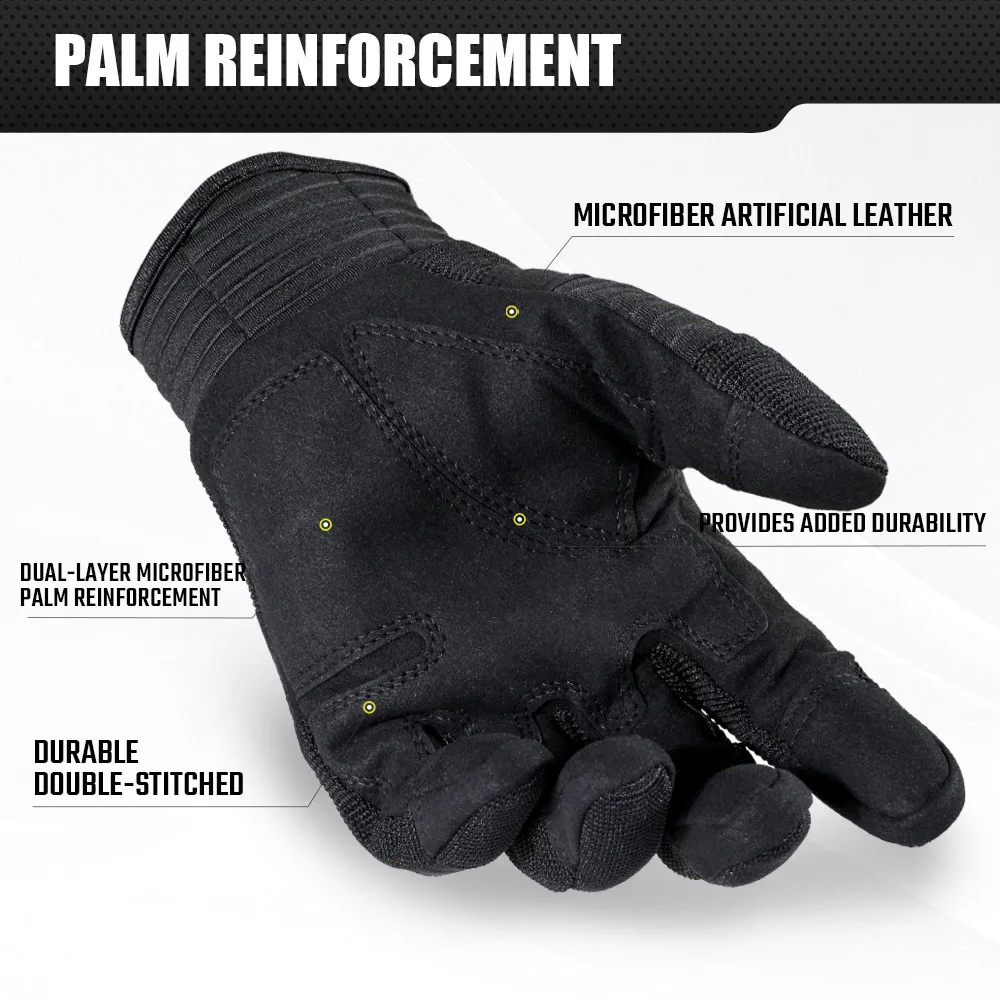 Guantes tácticos hombre con pantalla táctil y palma antideslizante exterior - imagen 2