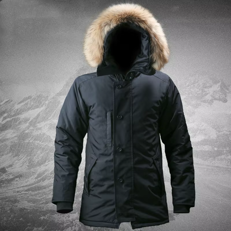 N3B Parka táctica polar térmica con capucha y cuello de piel