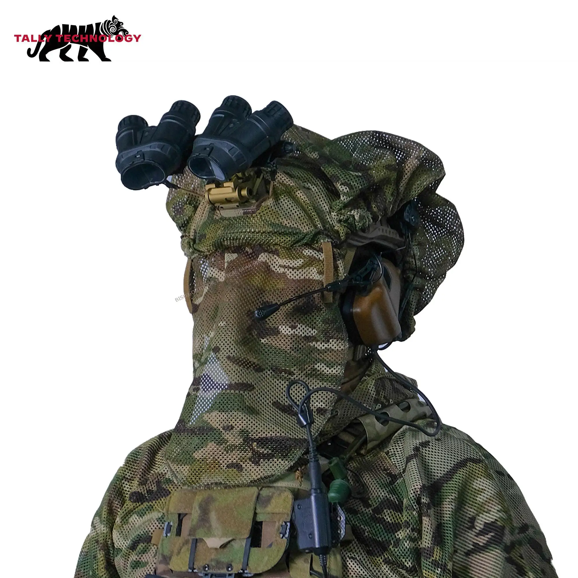 Funda táctica para casco con máscara facial antirreflectante roja - imagen 2