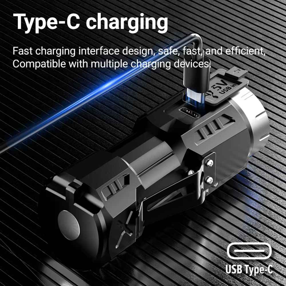 Minilinterna LED táctica magnética recargable USB para exterior
