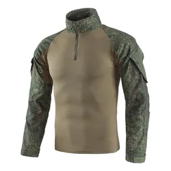 Camisa táctica manga larga camuflaje ripstop cierre frontal