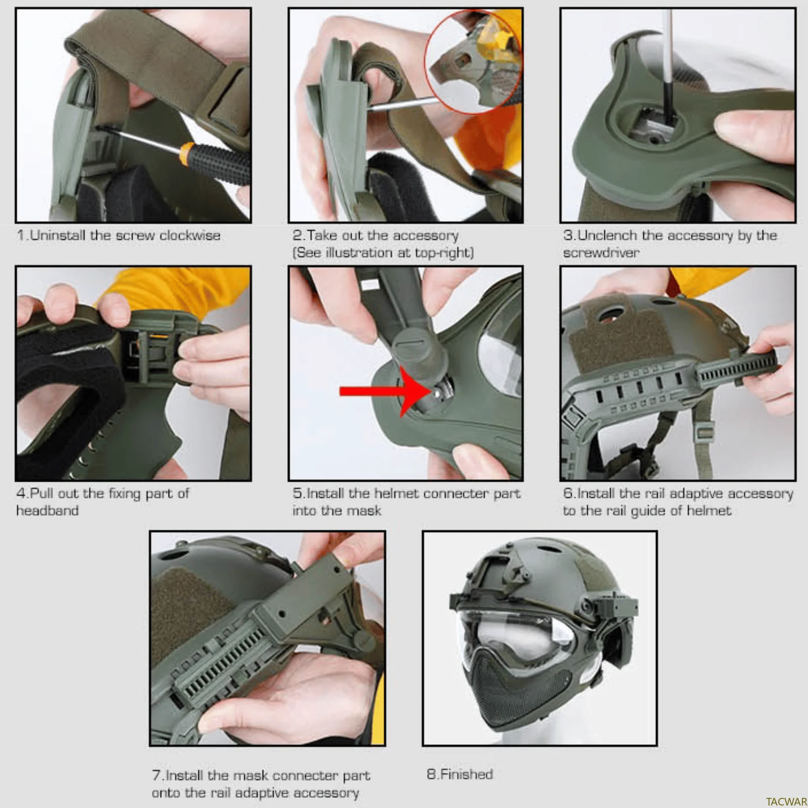 Máscara Airsoft de acero con malla – cara completa, 2 modos CS - imagen 4