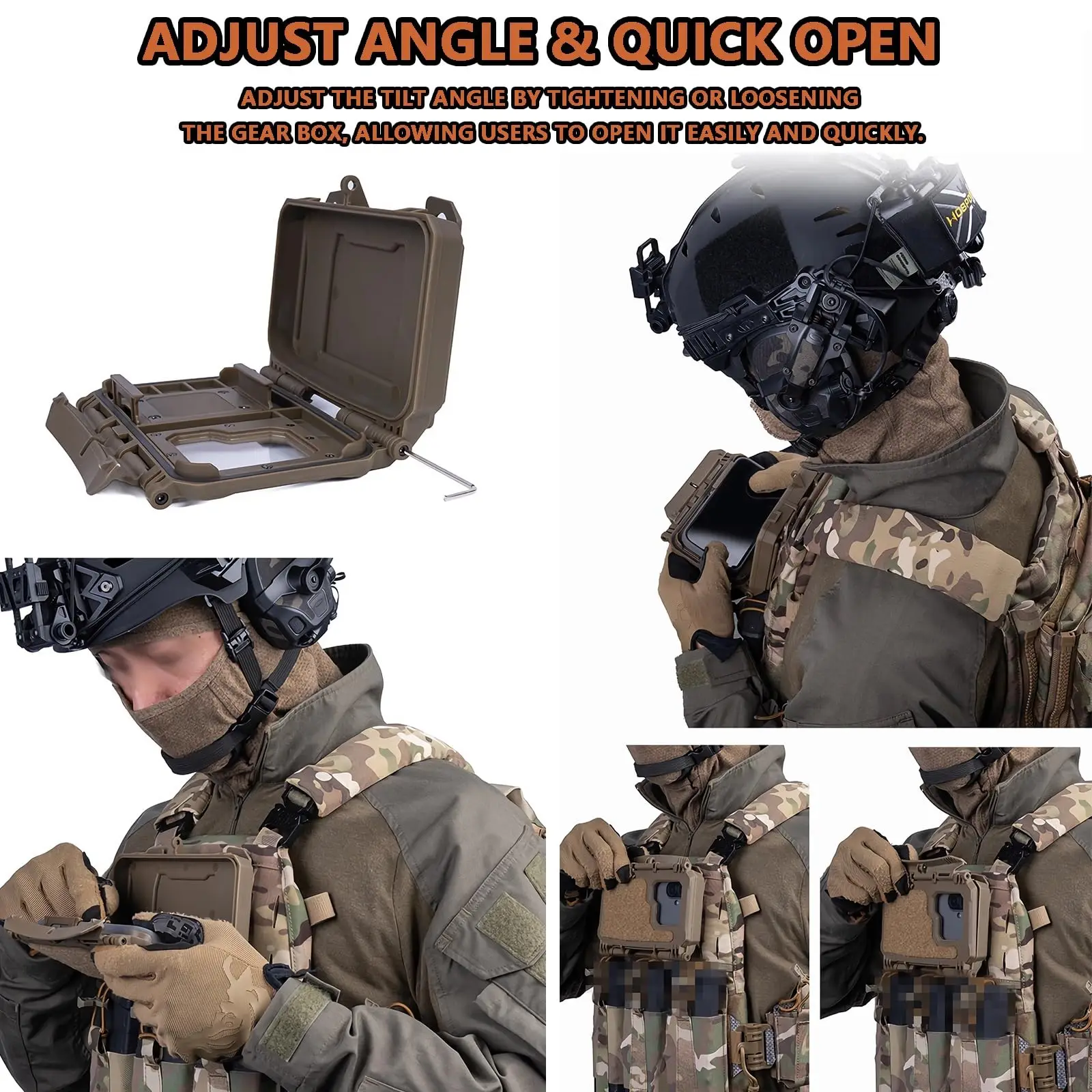 Soporte táctico MOLLE teléfono Quick Release abatible con ventana - imagen 5