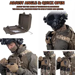 Soporte táctico MOLLE teléfono Quick Release abatible con ventana