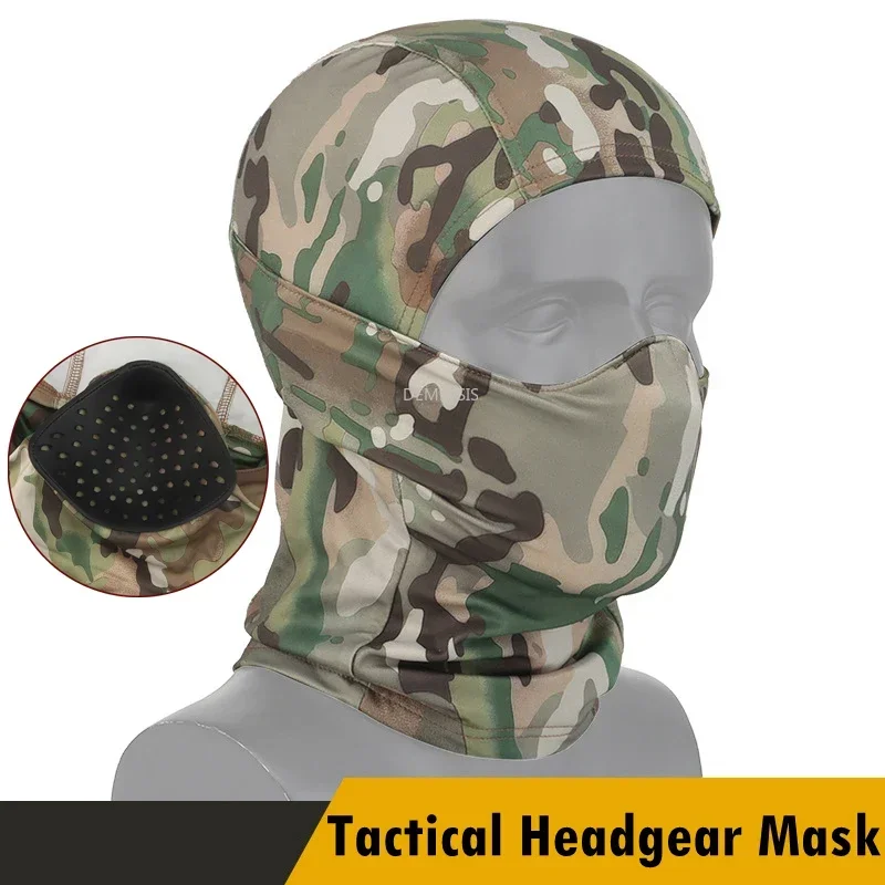Pasamontañas táctico camuflaje woodland – Máscara facial Airsoft y Paintball