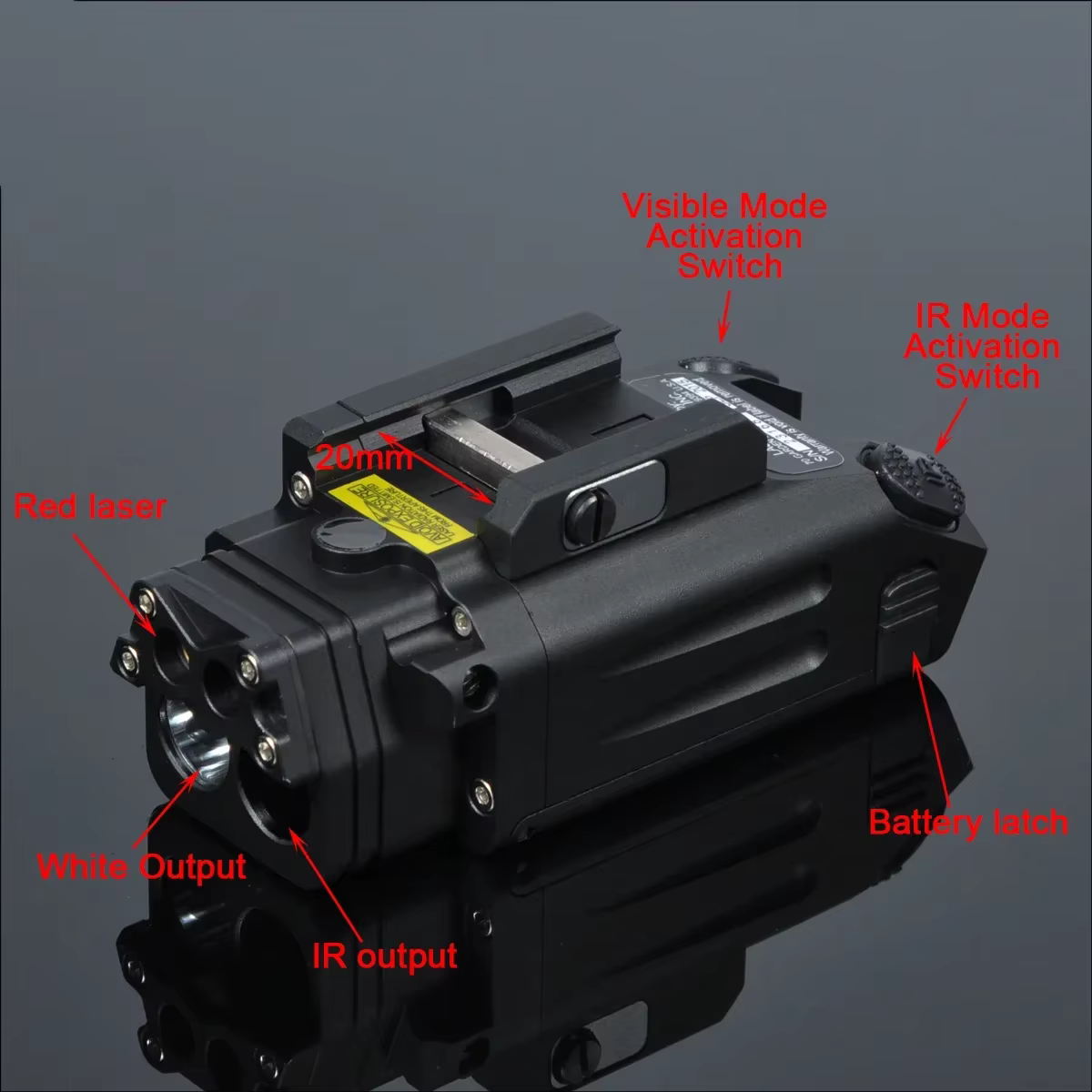 Steiner DBAL-PL luz táctica láser rojo infrarrojo estroboscópico rifle - imagen 5