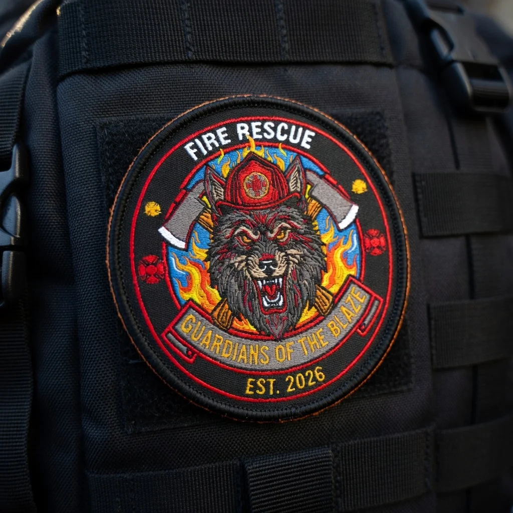 Parche de gancho y bucle Wolf para mochila o chaqueta táctica - imagen 2