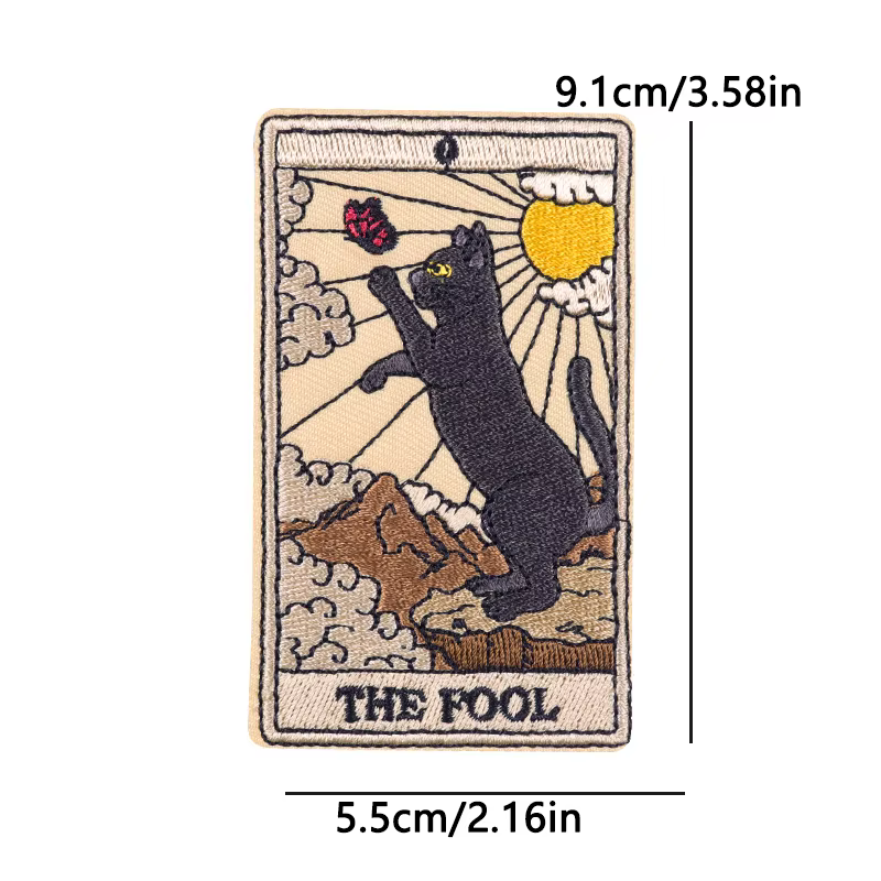 Parche termoadhesivo bordado gatos tarot kawaii para coser o planchar - imagen 2