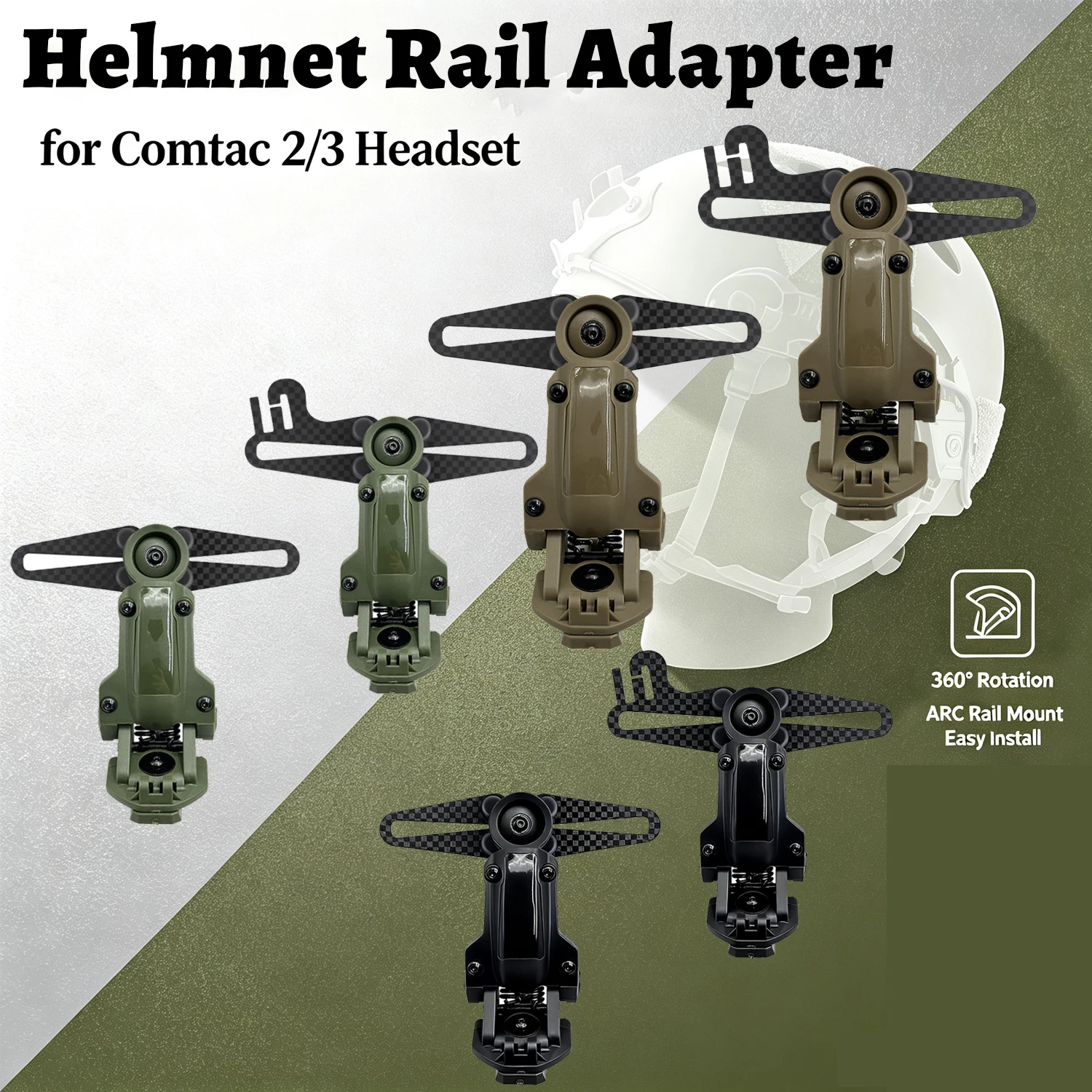 Adaptador de riel ARC para casco táctico y auriculares Comtac - imagen 5