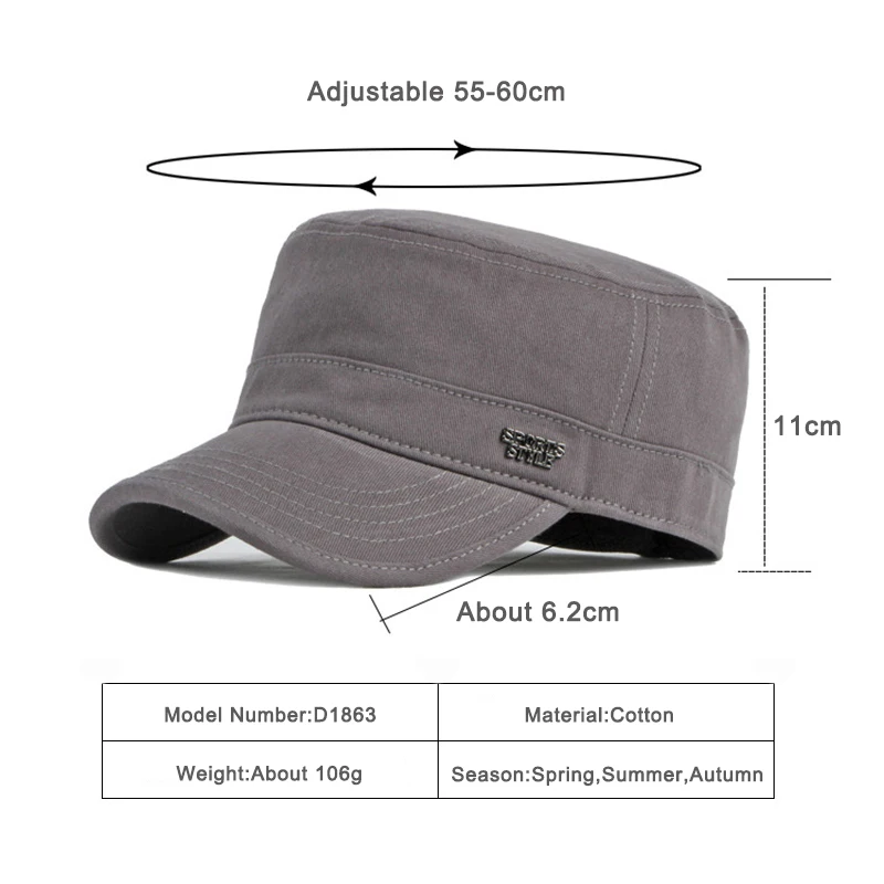 Gorra táctica plana con protección solar y letras metálicas - imagen 5