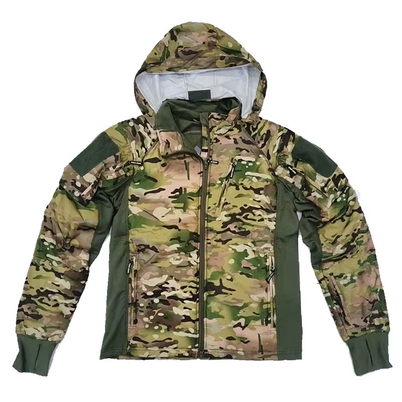 AU UAF Chaqueta de concha camuflaje suave, ligera con capucha - imagen 5