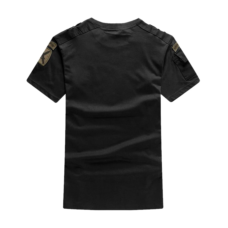 Camiseta verano algodón bordado militar – Manga corta informal hombre - imagen 4