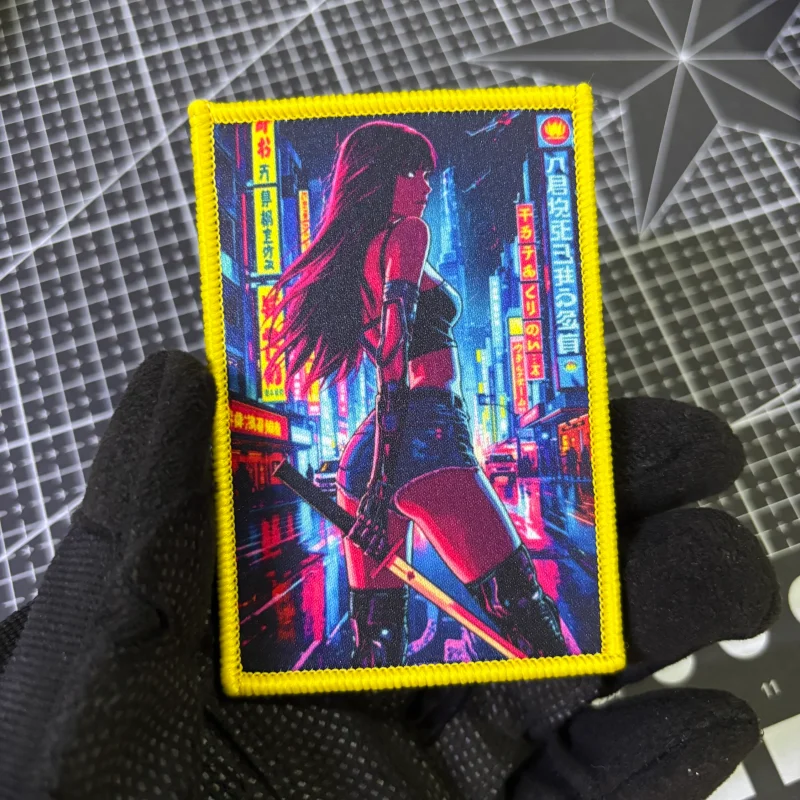 Parche táctico Punk Samurai Girl con velcro, insignia anime japonesa - imagen 4