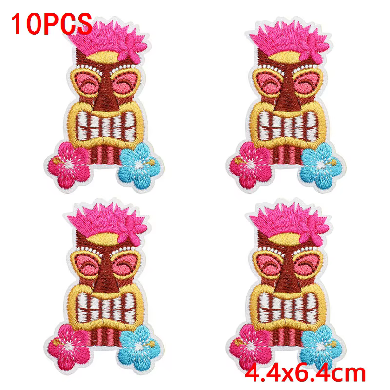 Parches termoadhesivos Aloha Tiki Hut tropicales hawaianos para ropa - imagen 4