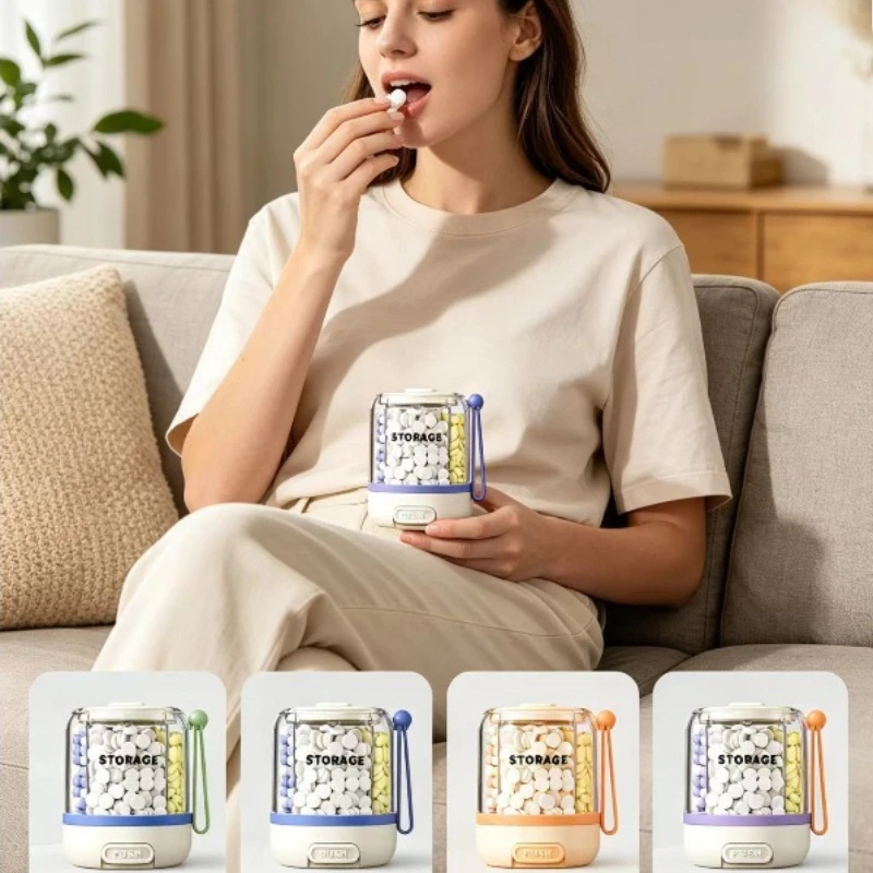 Pastillero tipo prensa portátil con caja de recambio para medicamentos - imagen 5