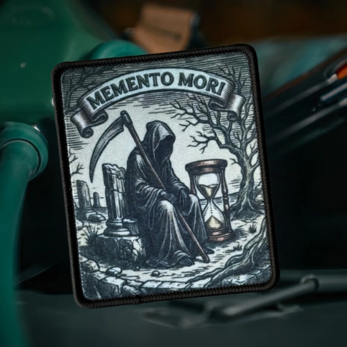 Reaper Parche táctico Memento Mori velcro para uniforme
