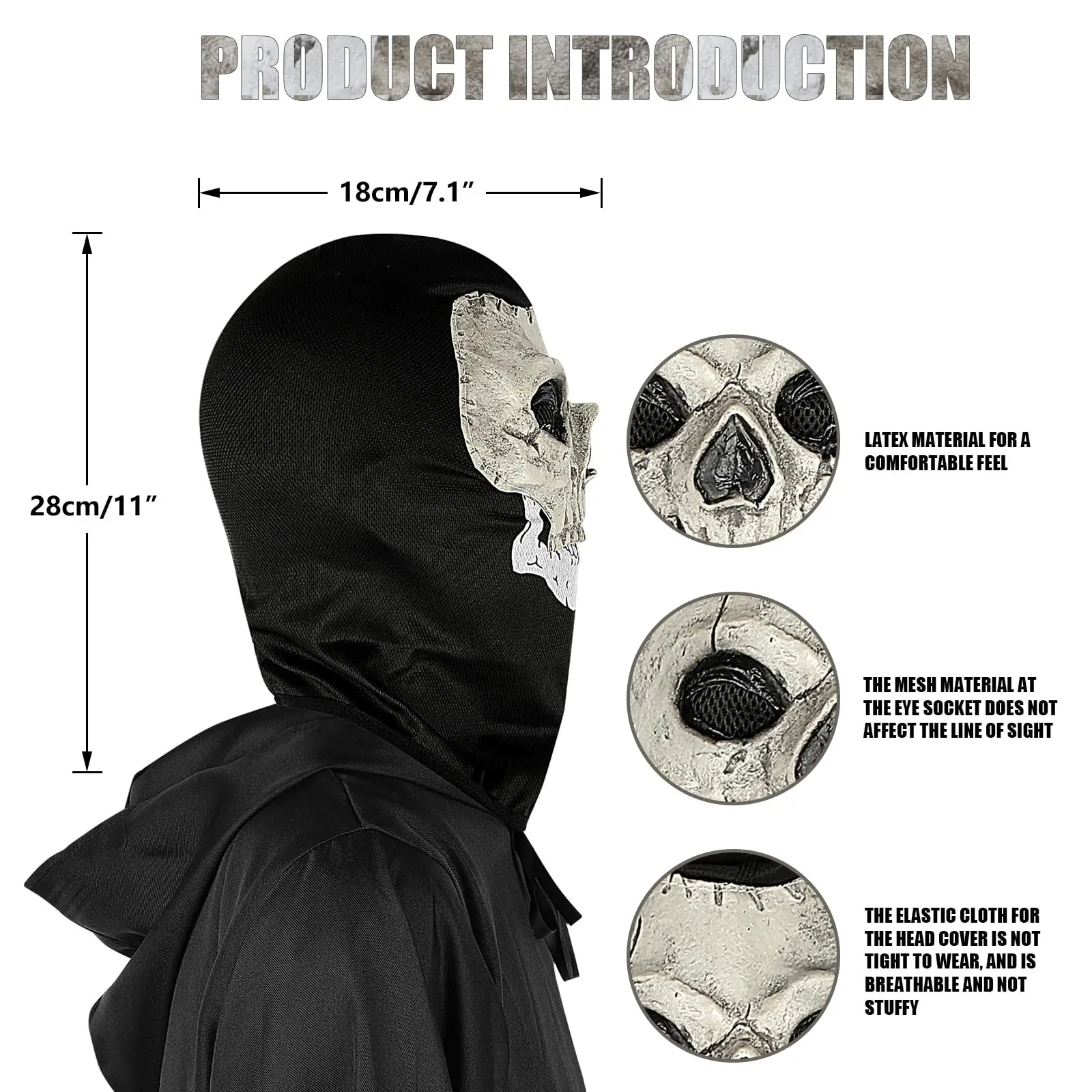 Máscara táctica de cara completa calavera estilo pasamontañas - imagen 2