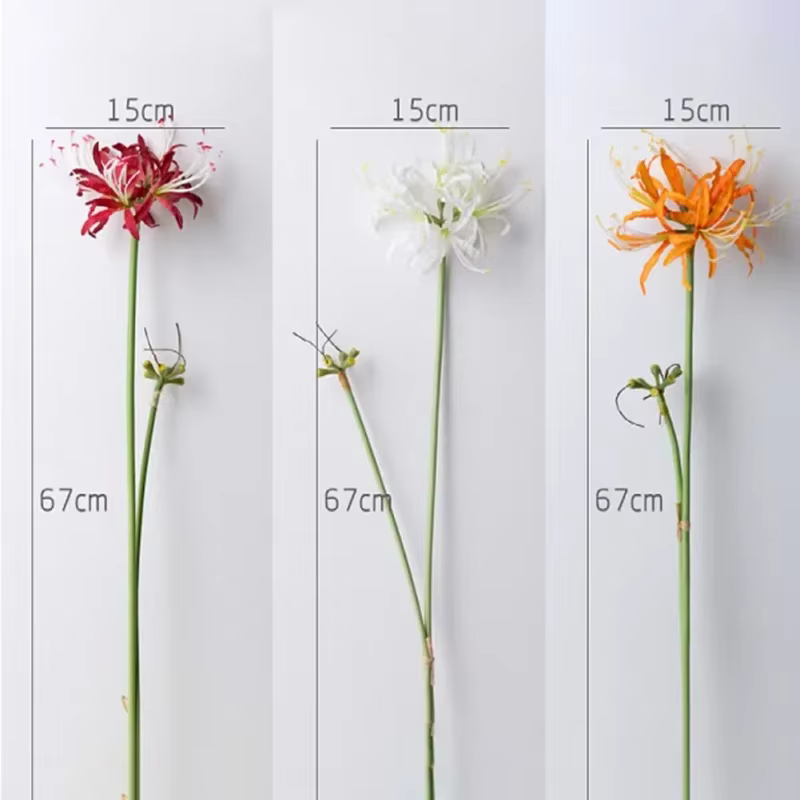 Flores artificiales lirio araña rojo Lycoris radiata para Halloween - imagen 2