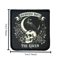 Parche táctico calavera cuervo gótico con velcro para mochila