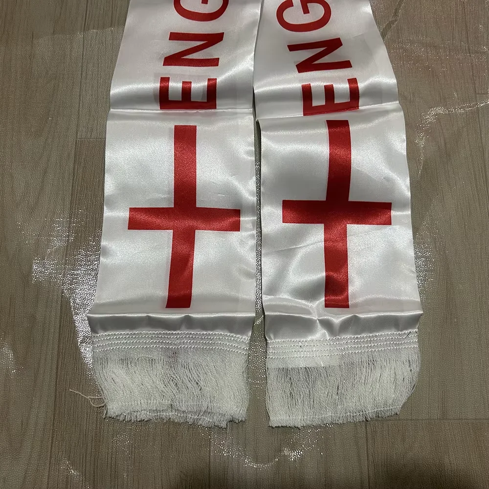 Bufanda de fútbol Inglaterra bandera doble cara con borlas - imagen 5